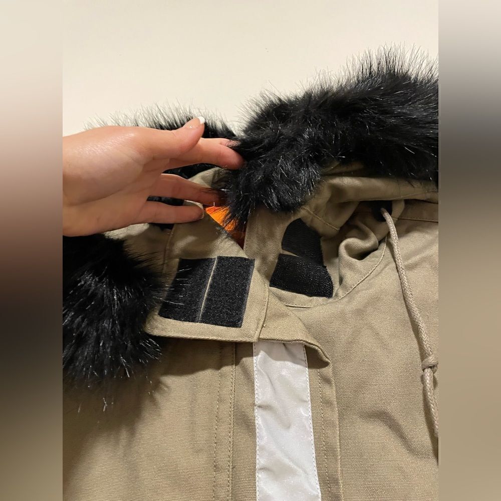 Converse Khaki Shield Storm Parka With Faux Fur Lined Hood - Picture 13 of 16